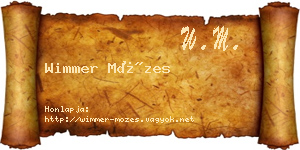 Wimmer Mózes névjegykártya